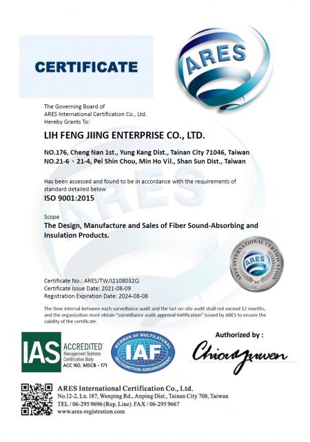 GIẤY CHỨNG NHẬN LIH FENG JIING ISO9001 2015